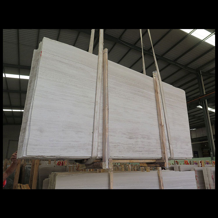 Wooden Grain White Marble Slabs