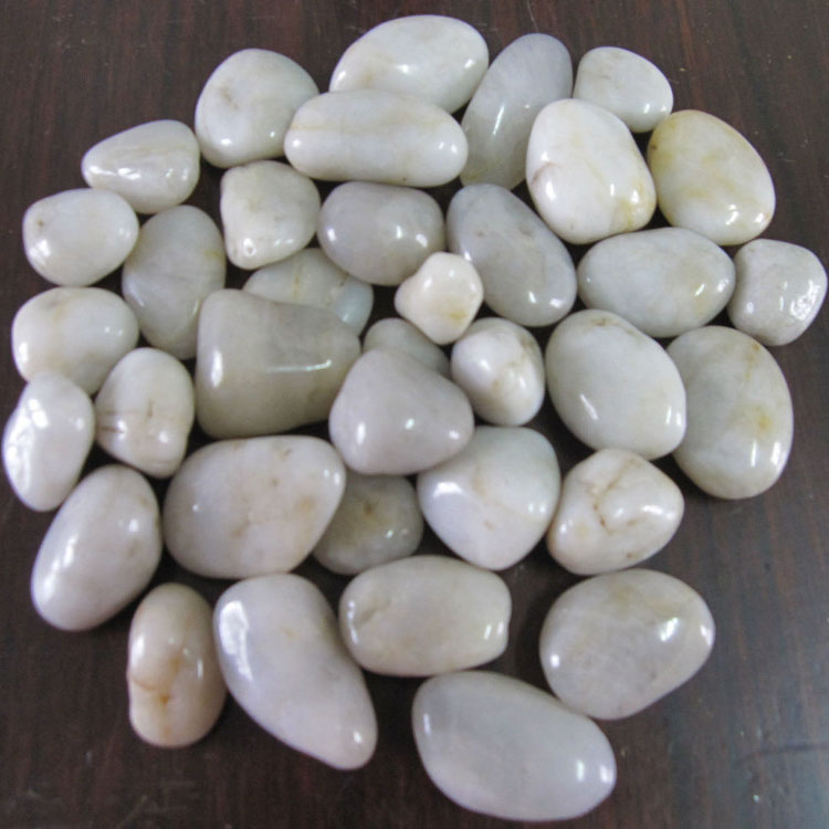 High Polished White Round Pebble Stone