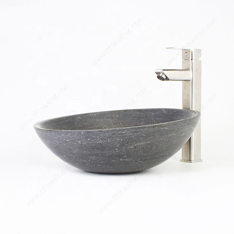 Natural Bluestone Marble Slope Round Bathroom Stone Sink